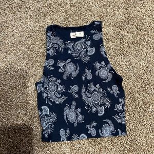Hollister crop top, high neck, navy blue, size XS